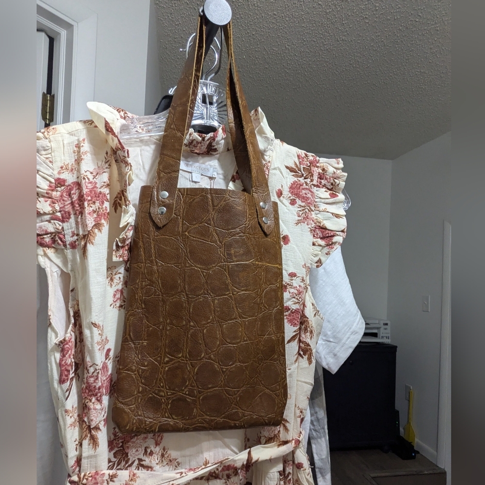 Handmade Leather Tote Purse Bag